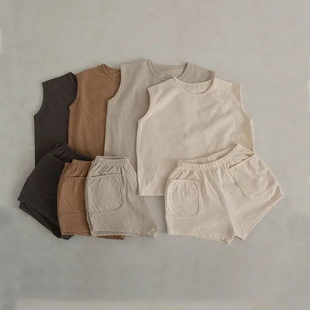 4150-1d4be2.jpg Baby Vest & Shorts Set – Cotton Newborn Casual Homewear Outfit (Boys & Girls)