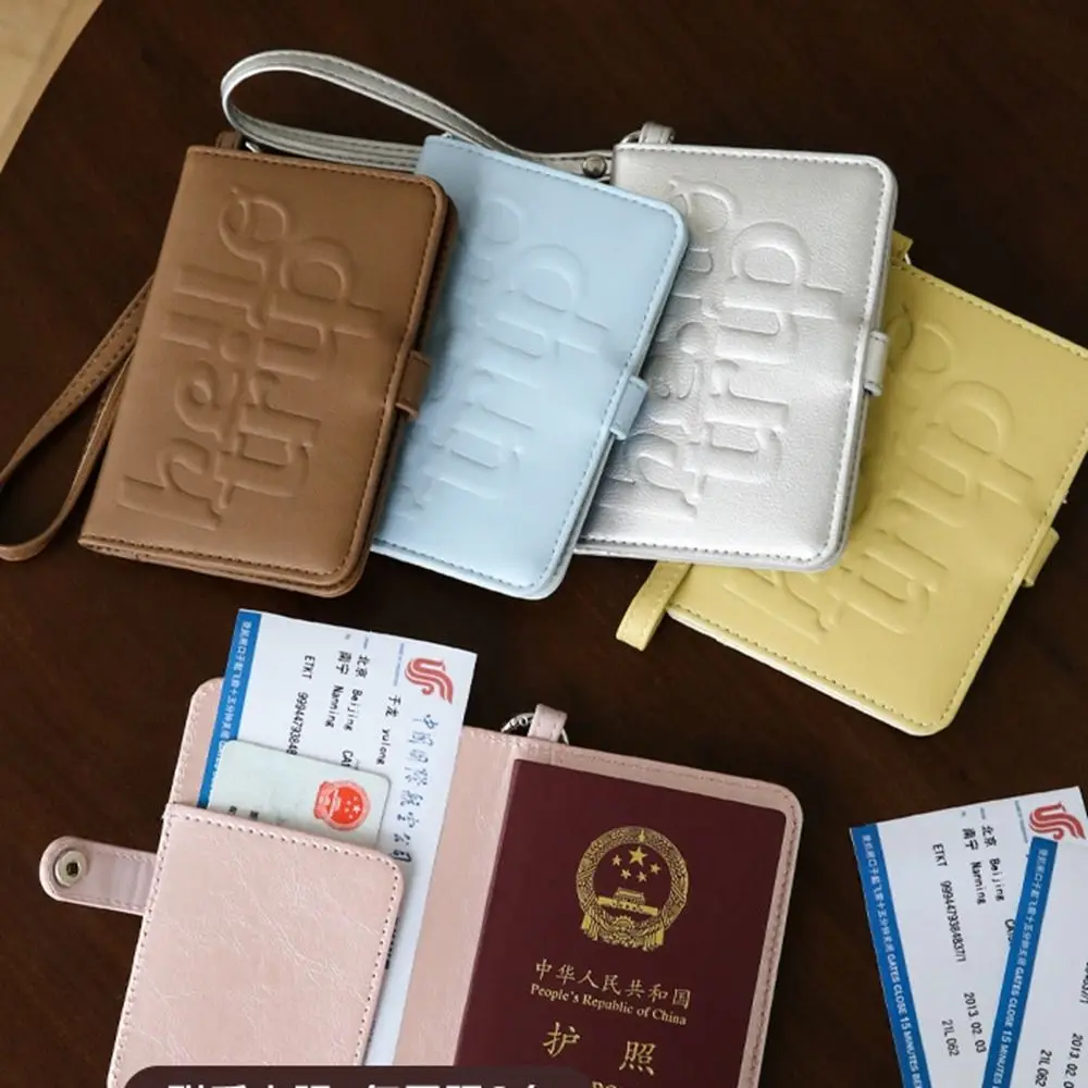 Porta passaporto creativo in pelle PU Lettera aereo Check-in Certificato Custodia per carte Porta passaporto multifunzionale Clip da uomo