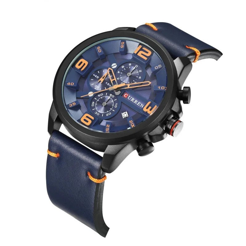 curren/Karien Neu Arrival8288Herrenuhr Wasserdichter Gürtel Quarzuhr Kalender Herrenuhr