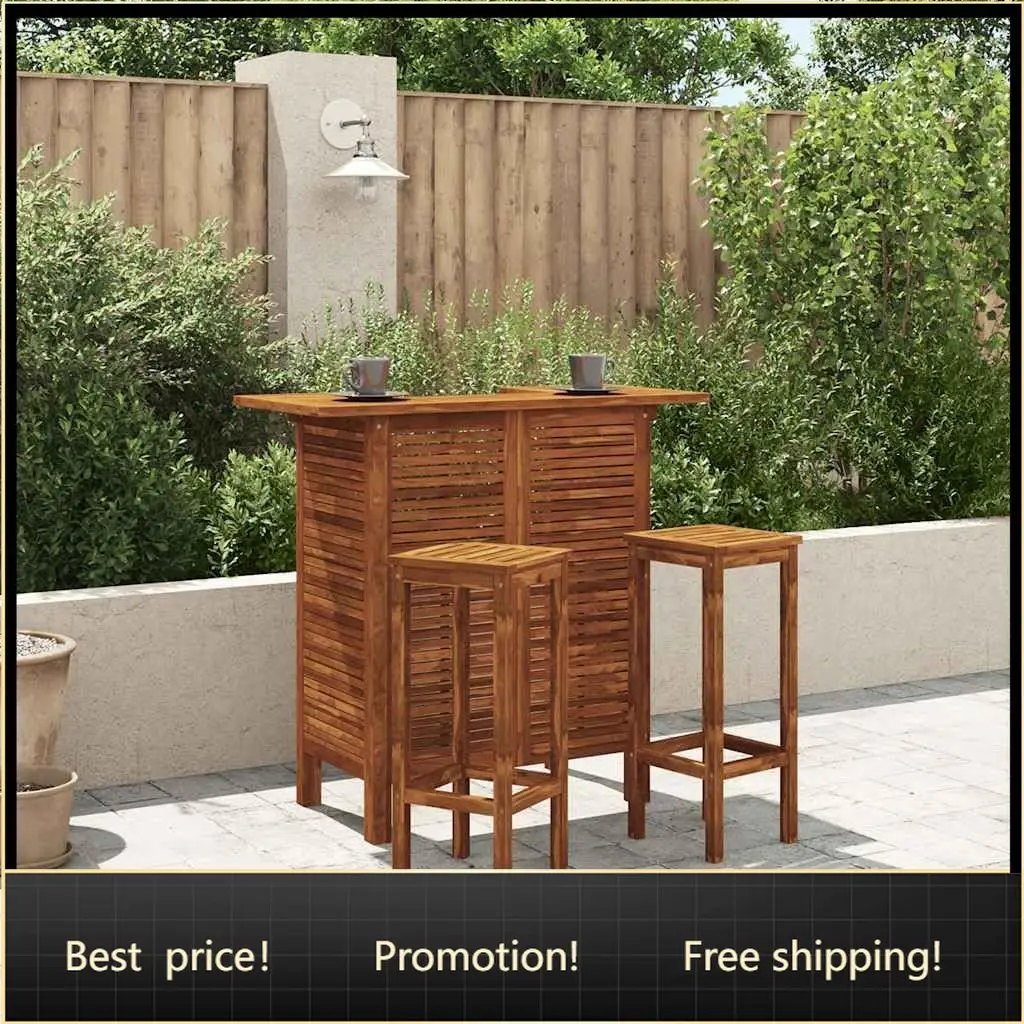 BestsellerBar Table 43.3x19.7 x41.3 Solid Acacia Wood Outdoor Small Small Outdoor Patio Side Tables for Outside Balcony Table fo
