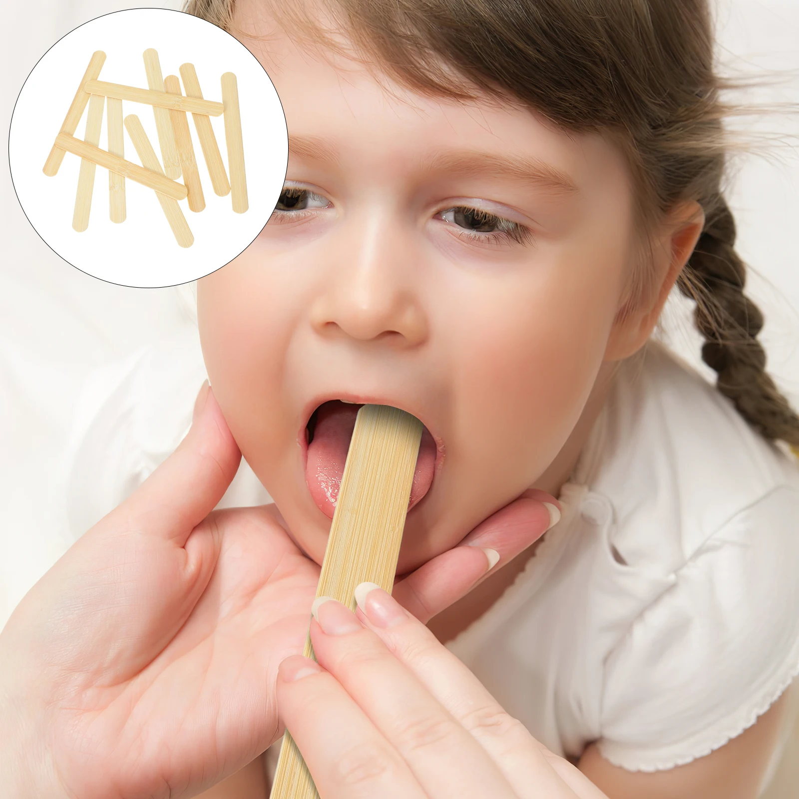 

100pcs Disposable Bamboo Tongue Depressors Medical Grade Oral Diagnostic Tool for Teaching Crafts Use Tongue Stirring Depressor