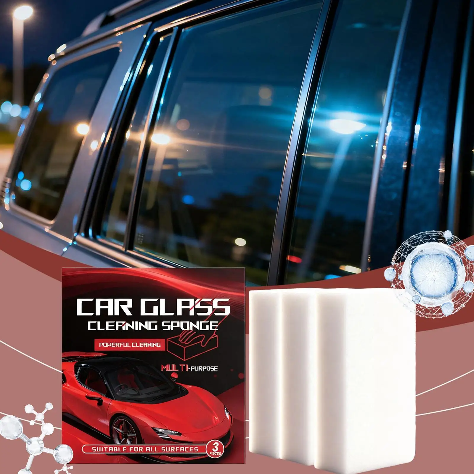 

Car Cleaning Sponge No Scratch Safe Tool Car Wash Sponges for Glass Mirrors Daily Window Kitchen Home Indoor Furniture Outdoor