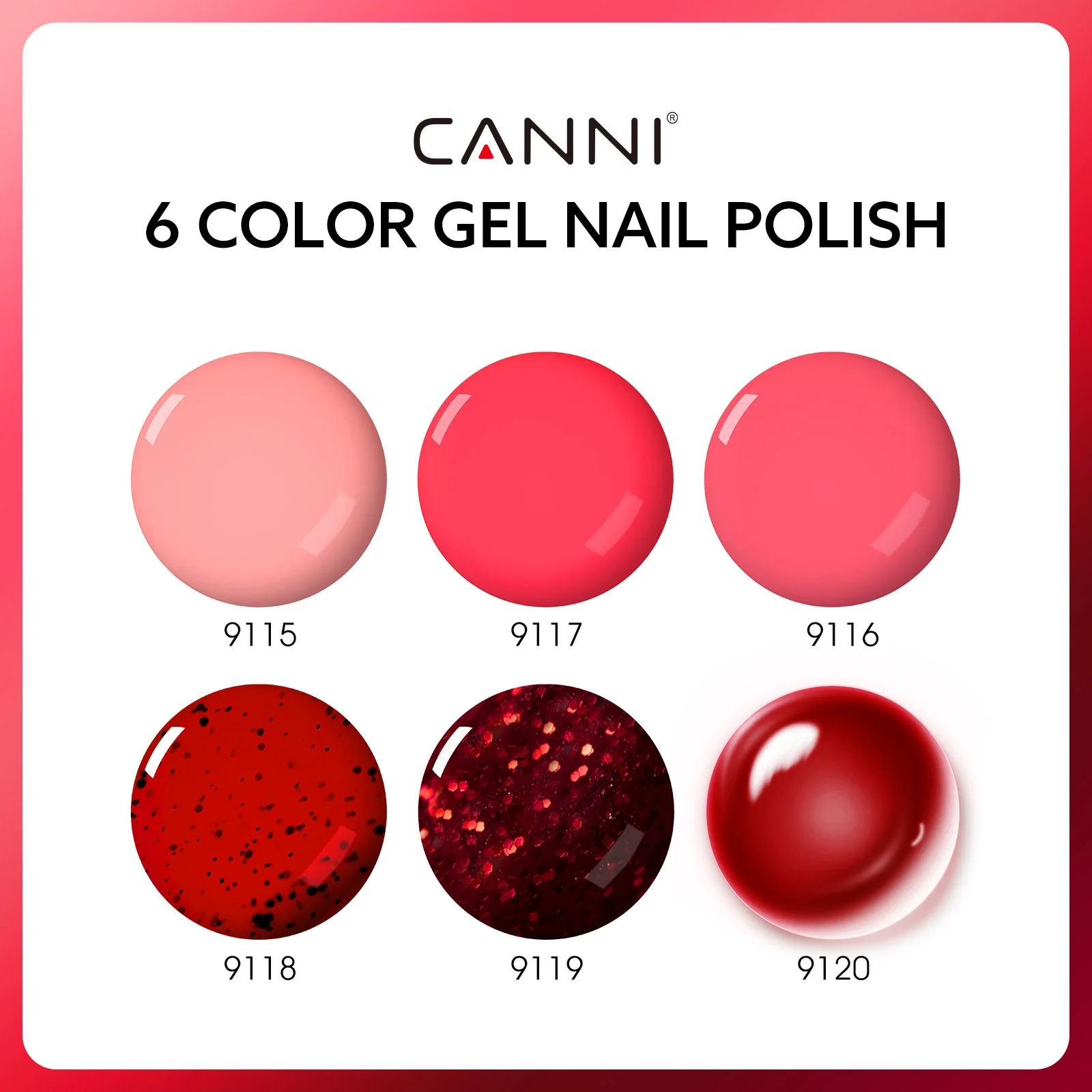 9ml*6 Stück CANNI TPO-FREIES Nagel-Gel-Lack-Set Nude Pink Farbe Soak-Off UV LED Gel Semi-Permanent Langanhaltende Maniküre DIY Gel-Set – Detail 21