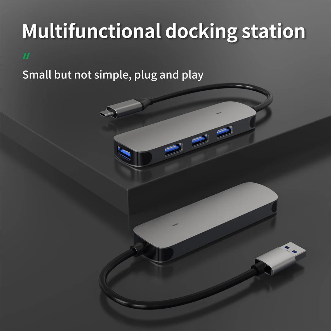 Hub USB C adattatore multiporta 5 in 1 porte USB 3.0/2.0, porta di ricarica per alimentazione di tipo C 100W, compatibile con tutti i dispositivi