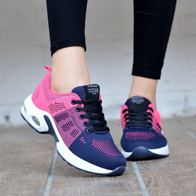 Fashion Women Breathable Running Shoes Lightweight Air Cushion Casual Walking Tennis Sneakers