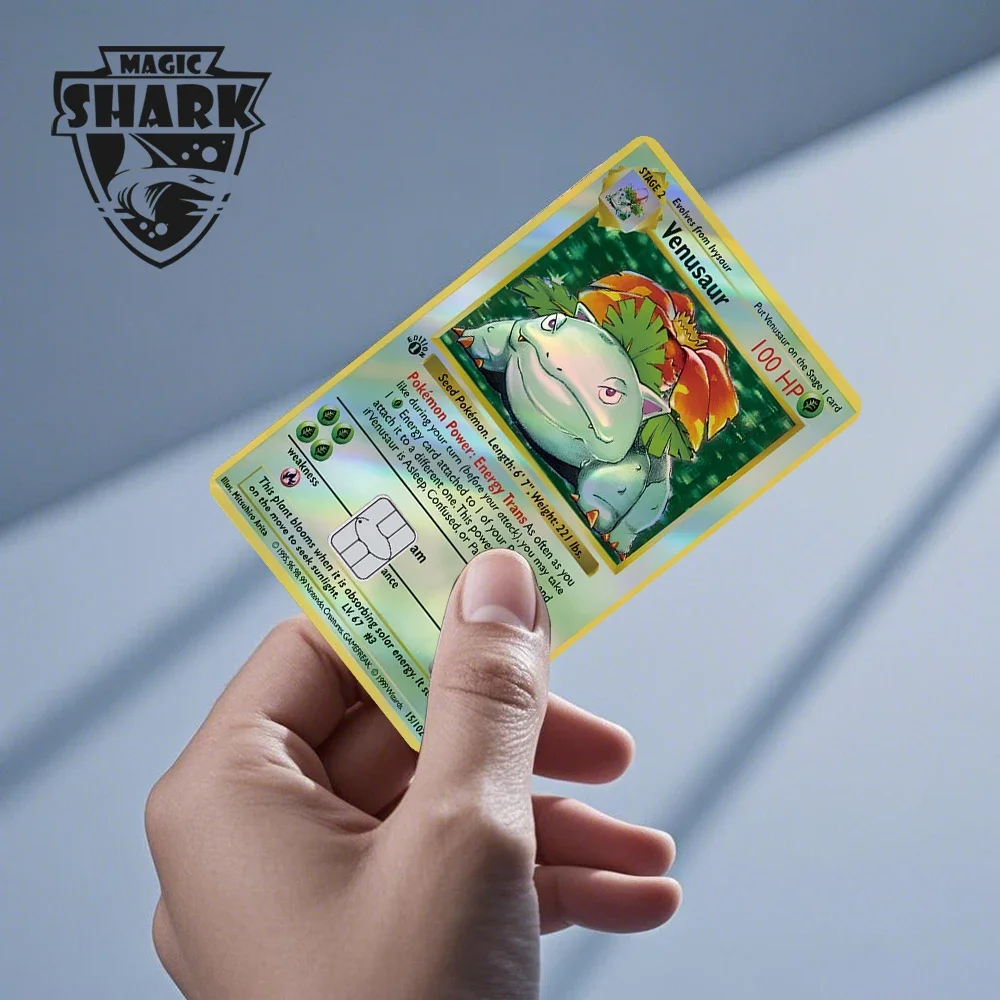 Charizard Gyarados Venusaur Blastoise Mewtwo Squirtle Snorlax Holographic เลเซอร์บัตรเครดิตบิตฟิล์มสติกเกอร์ผิว