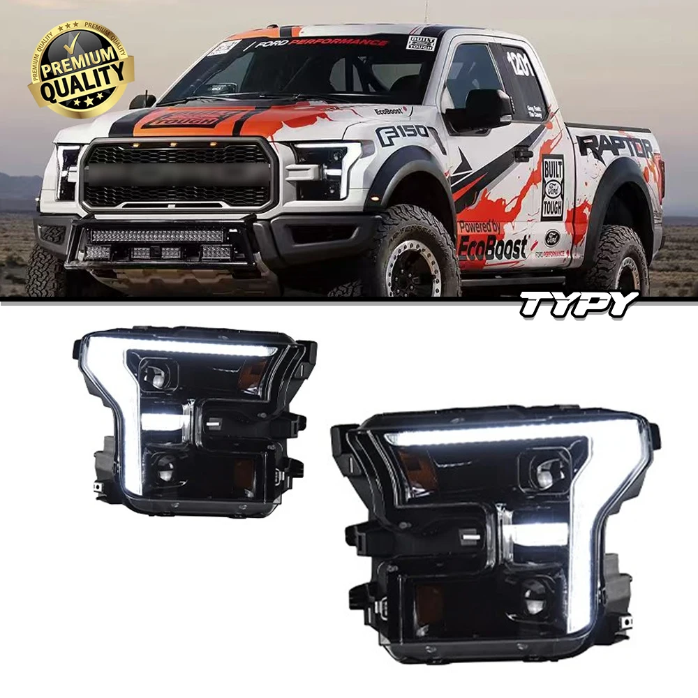 

TYPY Head Lamp for Ford Raptor F-150 F150 LED Headlight 2015-2020 Headlights DRL Turn Signal High Beam Angel Eye Projector Lens