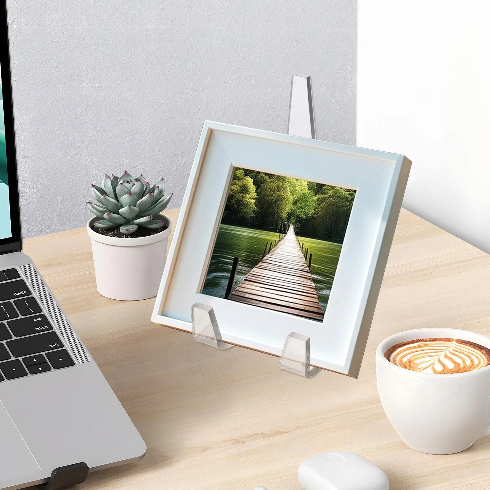 Plate Stand Plate Easel Clear Space-Saving Frame Painting Rack For Table Photo Holder Book Sign Card Picture Desk