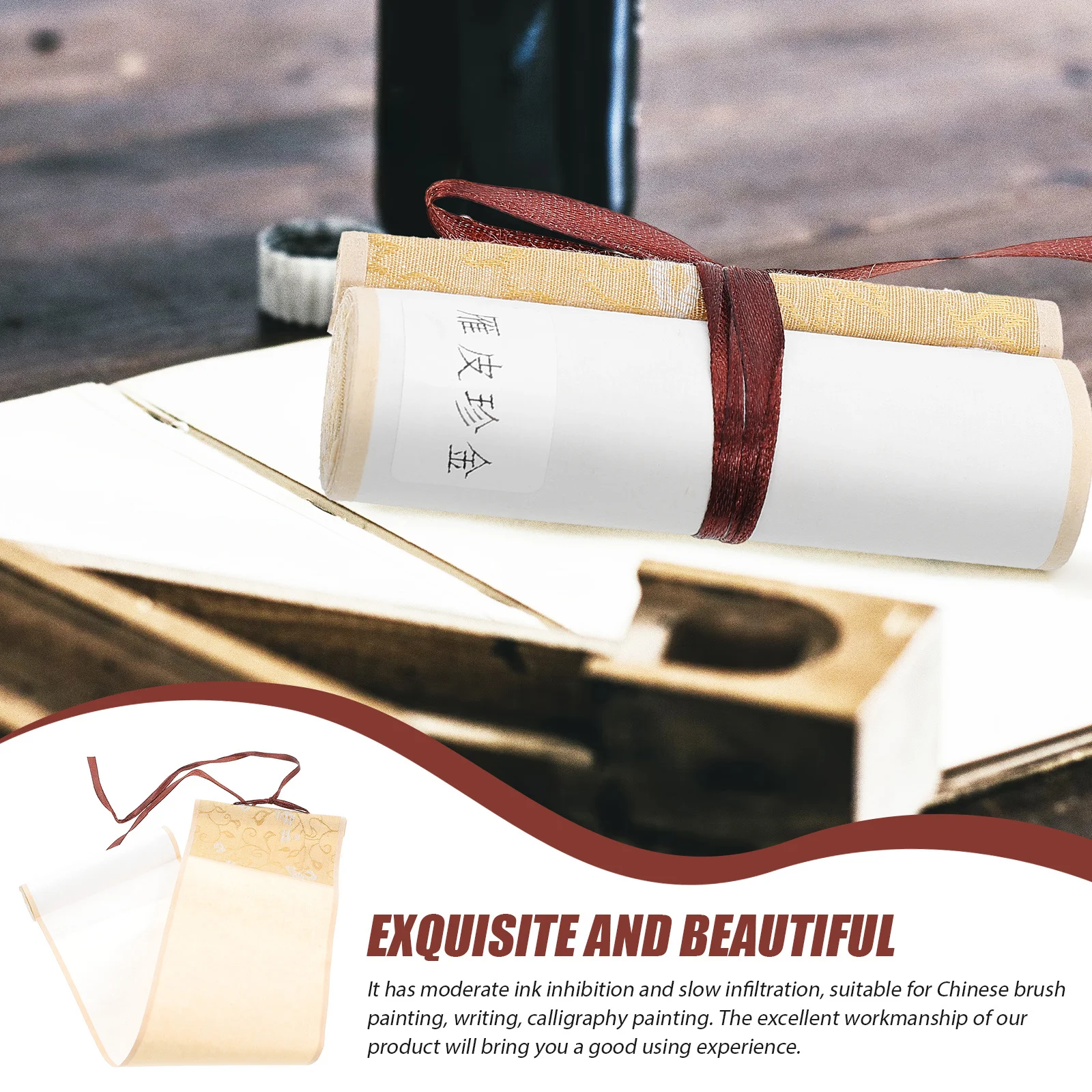 

Chinese Calligraphy Blank Scroll Paper Hanging Scroll for Chinese Brush Painting Writing and Wall Office Decor