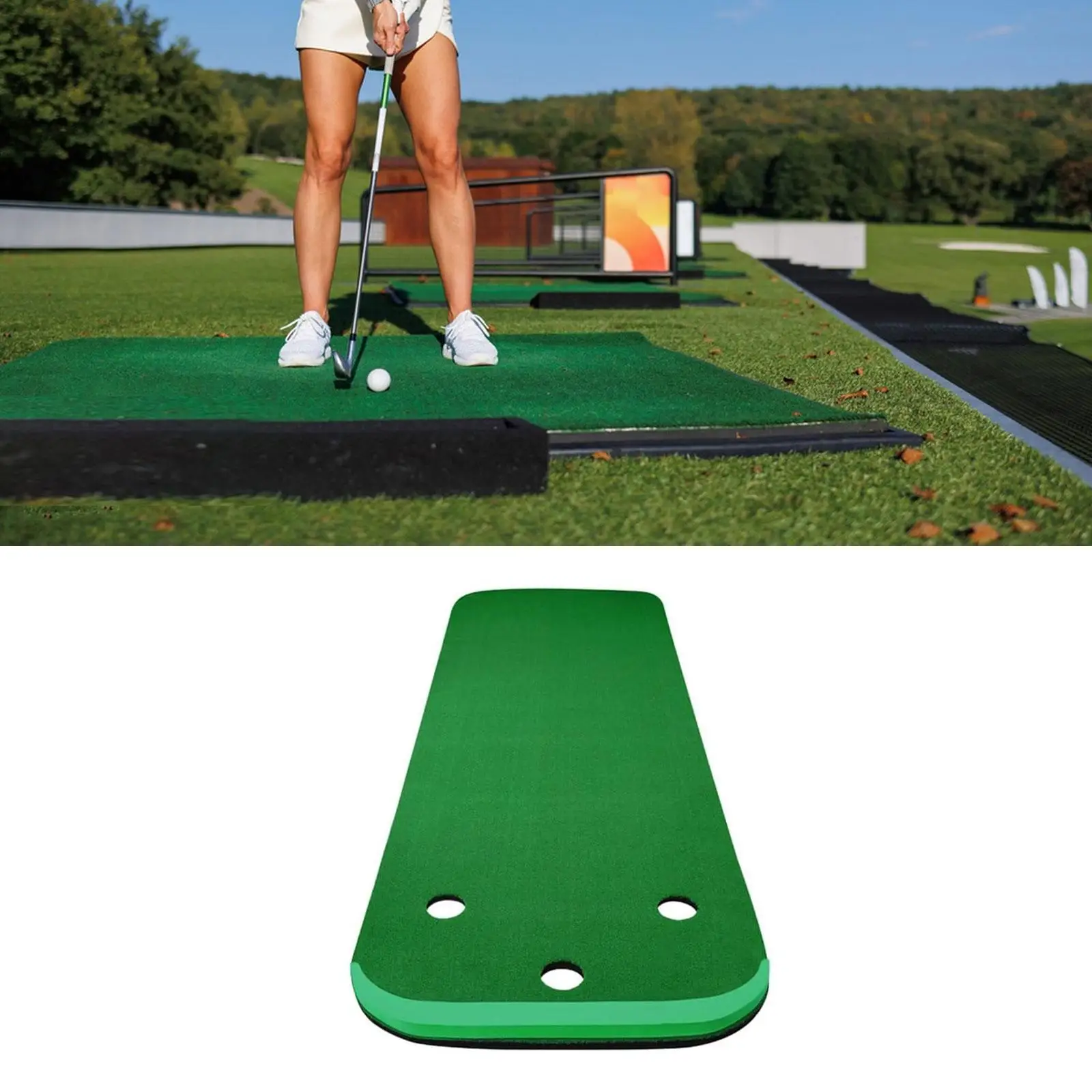 

Golf Putting Mat Office Golf Putting Green Mat for Indoor Backyard Lawn