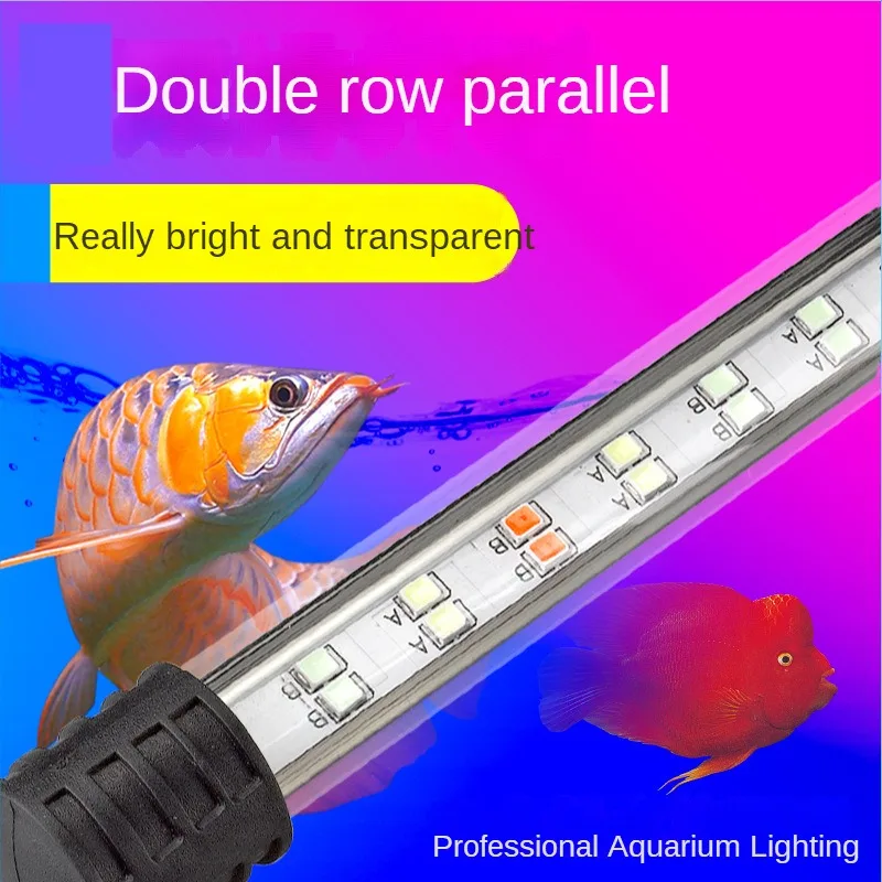 Aquarium Light LED Wide Angle Waterproof Fish Tank Lamp Submersible High Brightness RGB Aquarium Decor Light Plant Grow 17-57cm