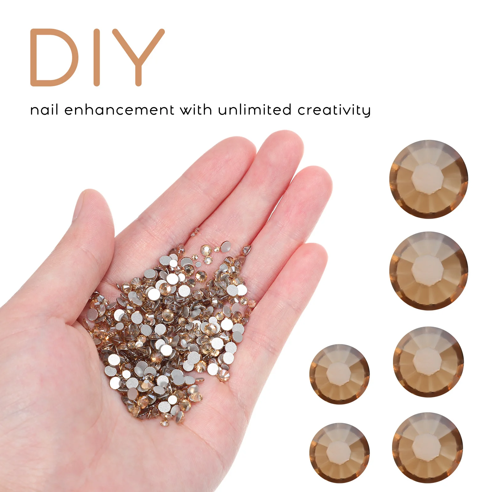 

1Pack Nail Rhinestones Flat Back Round Crystal Gems Large Quantity for Crafts Manicure Charms Nail Decorations Rhinestones Bulk