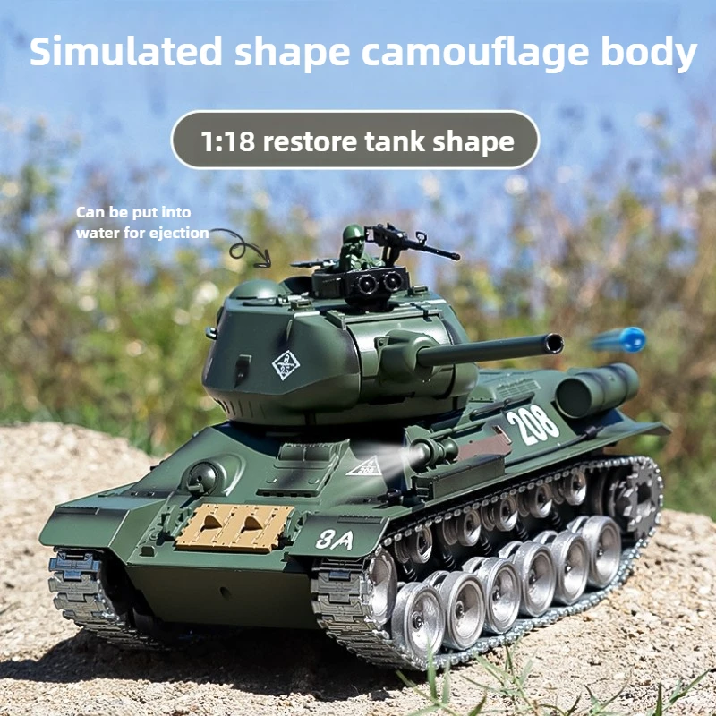 42cmスーパーアロイRC戦車おもちゃ、シミュレーションソビエトT-34戦車モデル、水爆弾を発射可能、男の子用おもちゃ、RCクローラーシャーシ面白いギフト