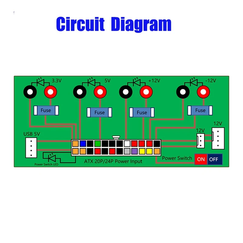 NEW-Desktop PC Chassis Power ATX Transfer To Adapter Board Power Supply Circuit Outlet Module 24 Pin Input Terminal 20 Pin