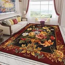 European Gorgeous Carpet Living Room Large Area Decoration Home Sofa Area Rugs for Bedroom Bedside Non-slip Floor Mat Washable