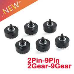 1Pcs Multi-positional Rotary Electrical Appliance for Heaterd Blender Rotary Gear Switch 2 3 4 5 6 7 8 10 Pin Band Knob Switch