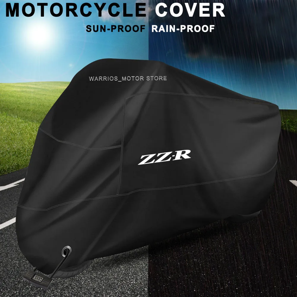 For Kawasaki ZZR250 ZZR600 ZZR1200 ZZR1400 ZZR Motorcycle Cover UV Protection Dustproof Snowproof Motorcycle Waterproof Cover