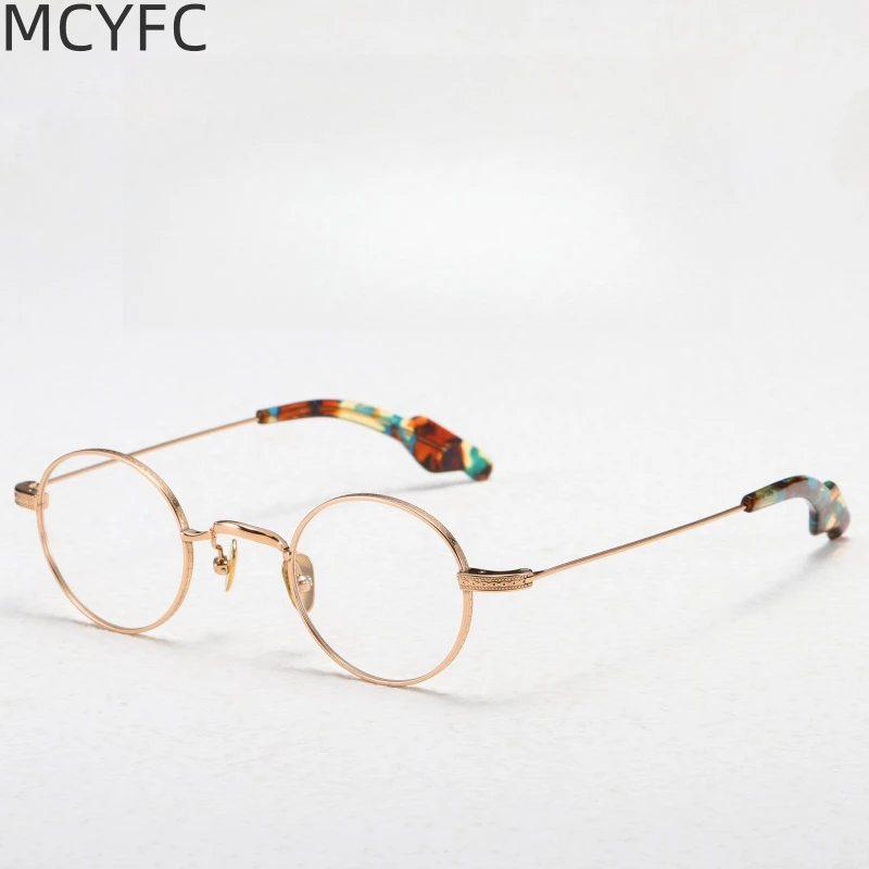 

MCYFC Small Round Titanium Material Glasses Frame for Men Retro Gold Sliver Eyeglasses for Women Japan Style Glasses Frames 2023