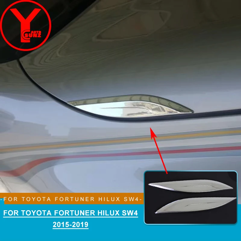 

chrome side wind cover For Toyota Fortuner HILUX SW4 revo 2016 2017 2018 2019 vent hoods car styling parts accessories YCSUNZ