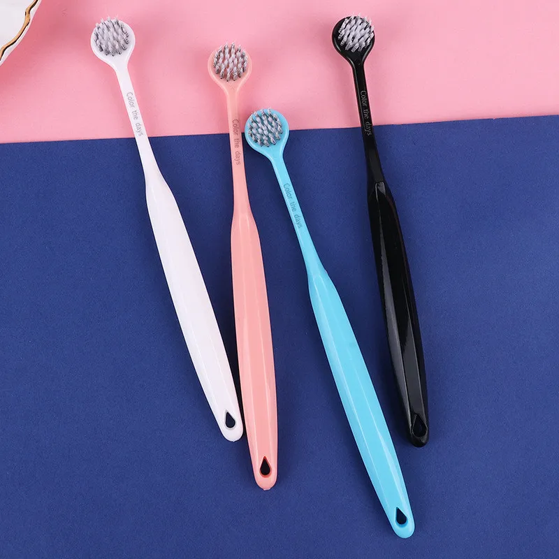 2pcs Couple Toothbrushes Round Head Home Travel Hotel Oral Teeth Clean Care Brush Soft Hair Resuable Dental Toothbrush Bristle