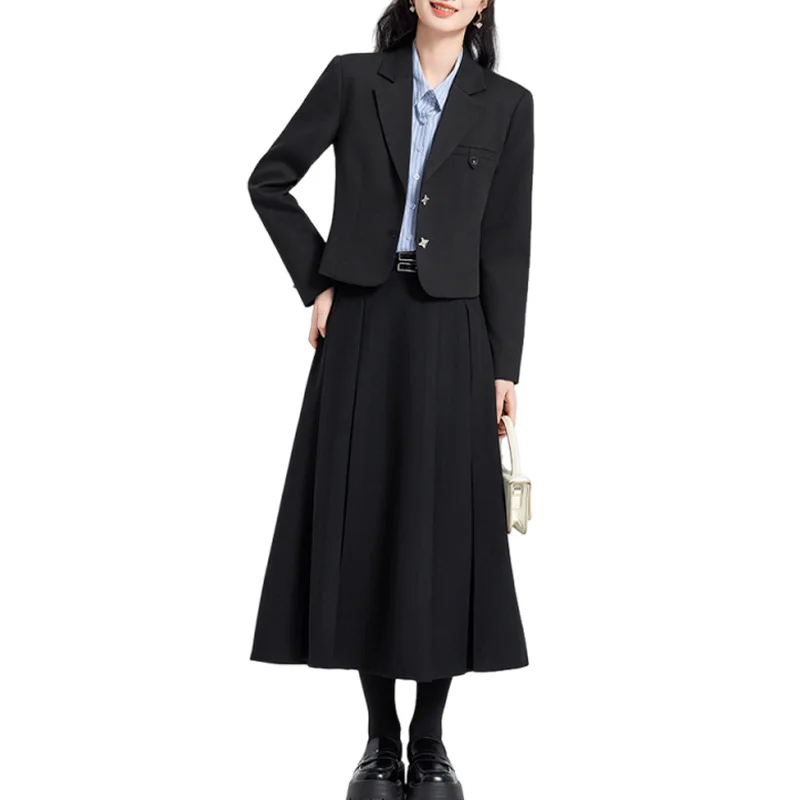3pcs/set Spring Autumn Women OL Laday Office Uniform Blazer Shirt Skirt Outfits Suits Set