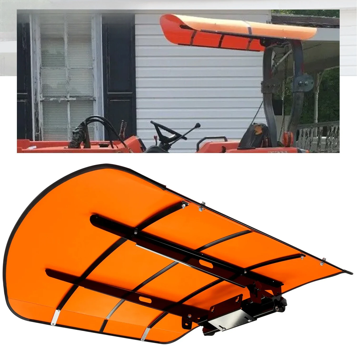 Capota Laranja Tuff Top para Trator 48-3/8"x48-3/8" com Proteção Solar ROPS, Cobertura de Teto em Plástico ABS com Ferragens de Montagem, Ajuste Universal
