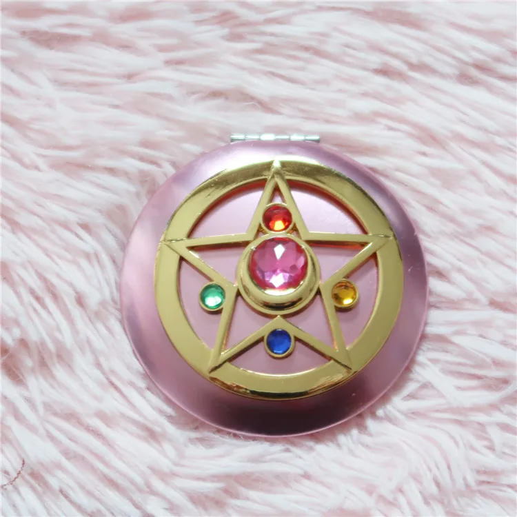 

1pcs Makeup Mirror Portable Crystal Star Makeup Mirror Foldable Double Mirror for Bathroom Bedroom Travel Beauty Tool