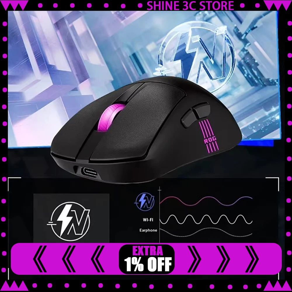 

ROG Keris II Gaming Mouse Three Mods AimPoint Pro 42k Sensor 8K RGB Wireless Mouse Low Delay 65g Light Weight Mouse Gamer