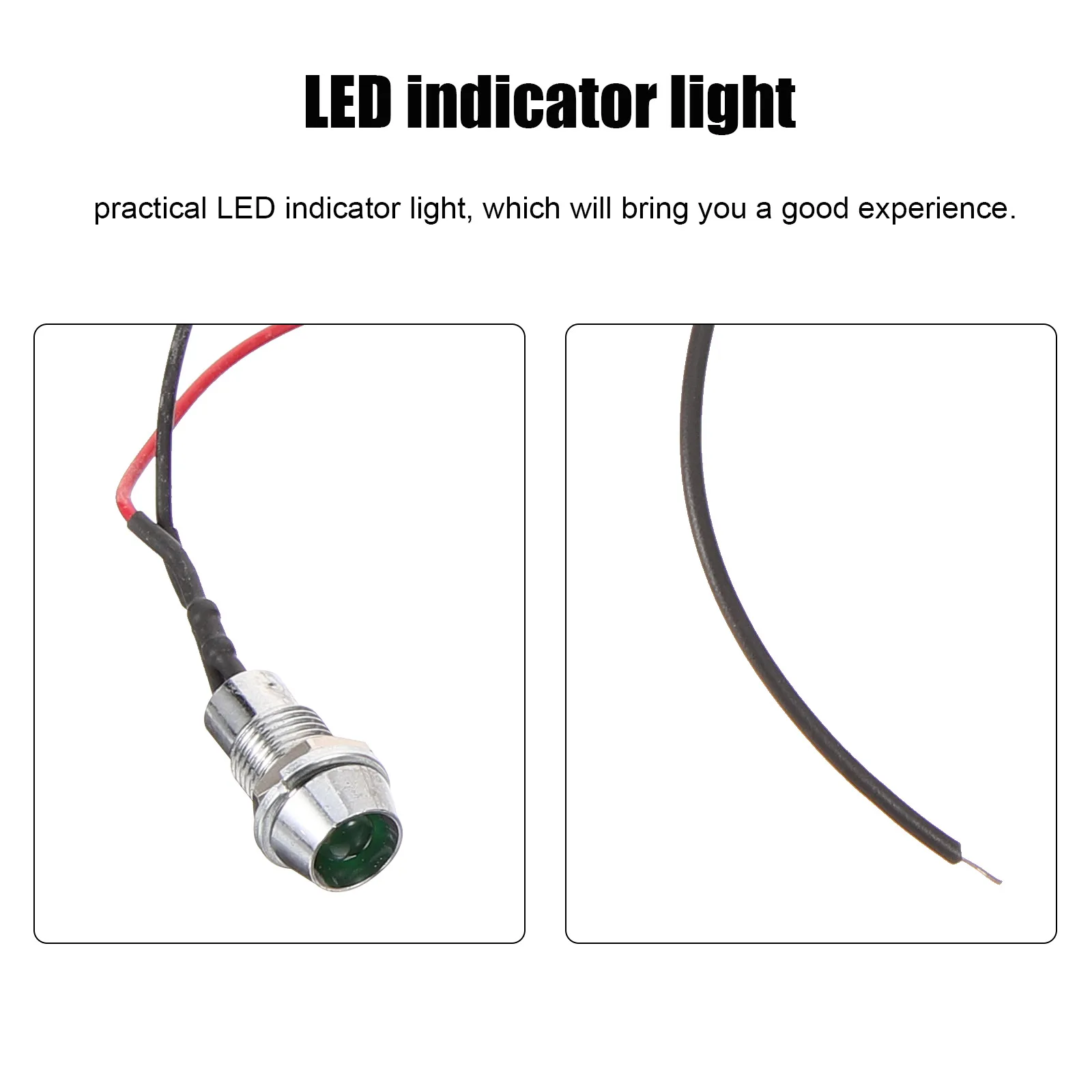 

LED Indicator with Wire Green Stainless Steel Waterproof Signal Lamp for Car Truck Ship Warning Light