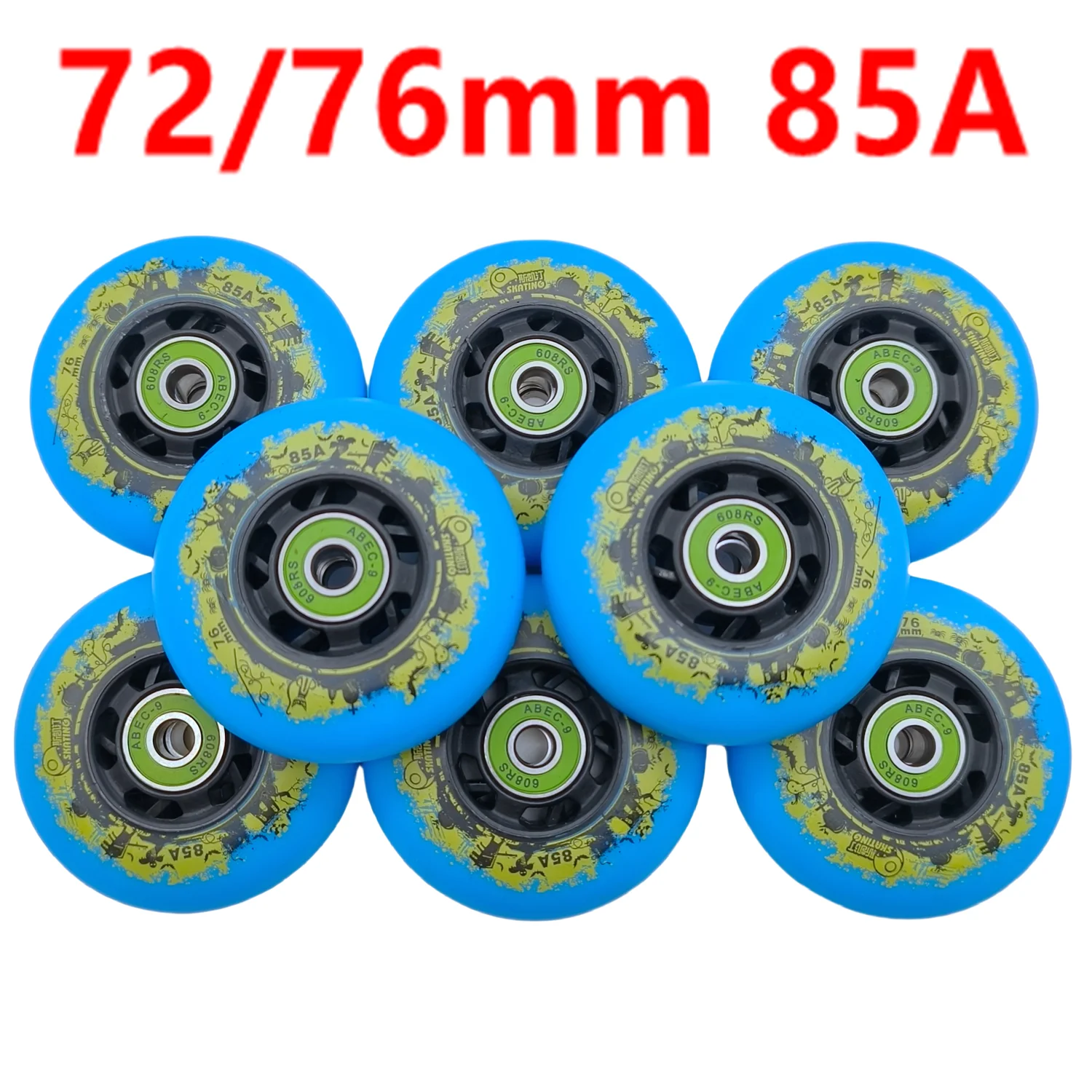 

Free shipping roller wheel skate wheel 85 A blue wheel 72 mm 76 mm 80 mm fsk wheel