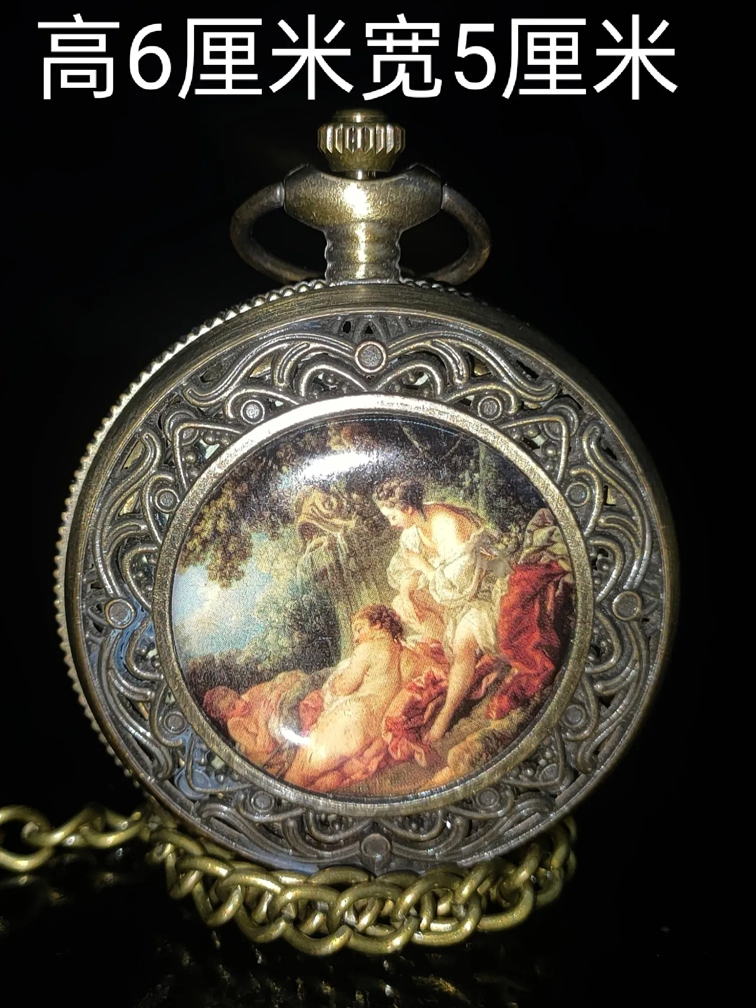 Φ50mm 19 Century Single Opening Copper Mechanical Pocket Watch Normal Working