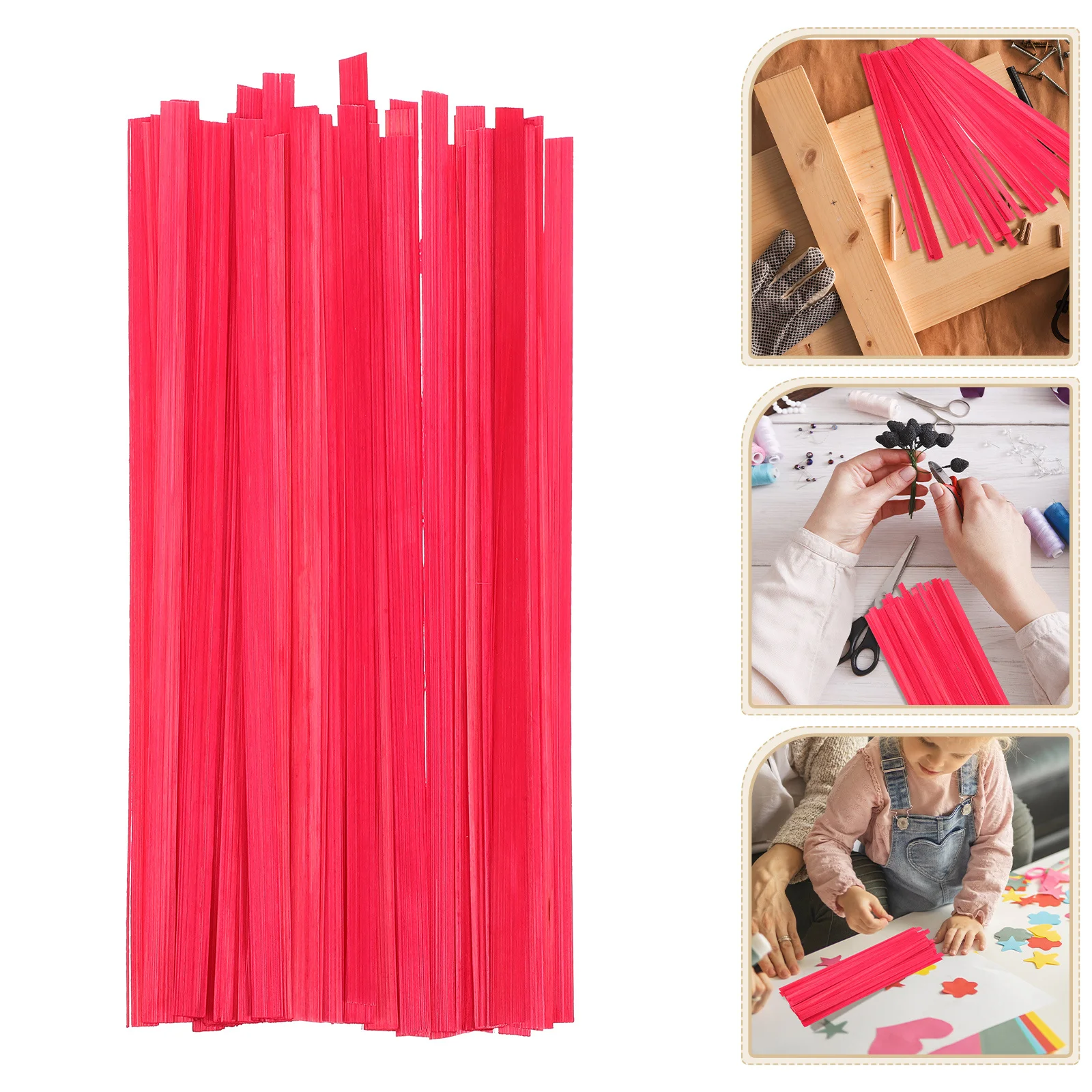 

50Pcs Bamboo Weaving Strips DIY Craft Materials Handmade Fans Painting Flat Bamboo Sticks Basket Supplies Weaving Material