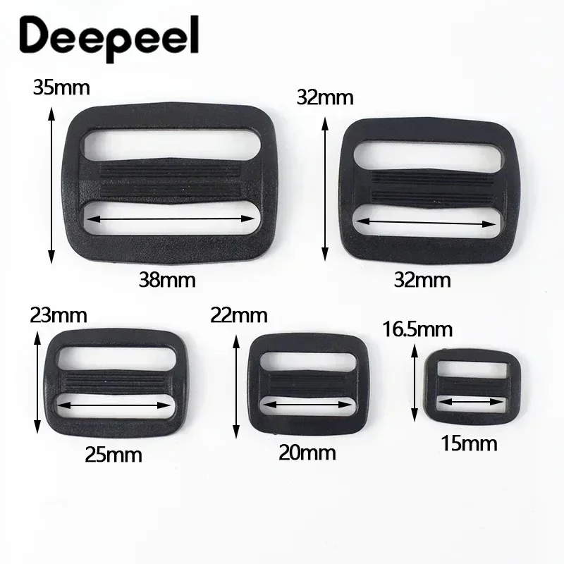 20/50Pcs 15-25mm Plastic Tri-Glide Buckles Adjustable Strap Sliders for Backpacks Webbing Belts Garments DIY Sewing Accessories
