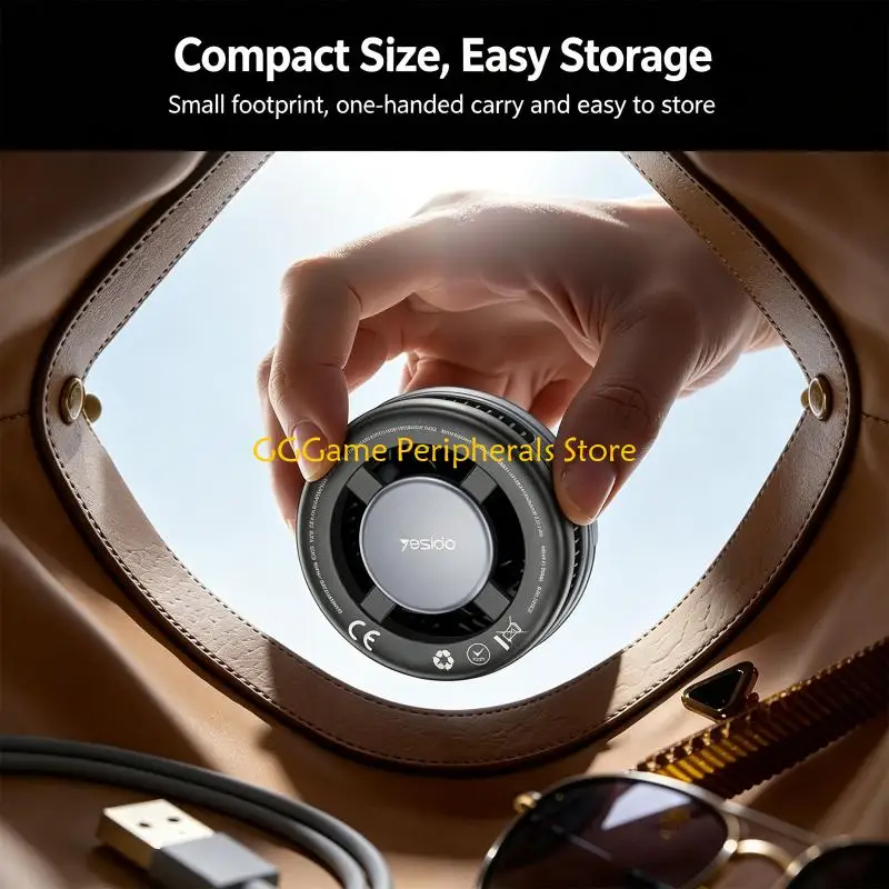 U55B Qi2 25W Wireless Dock with Cooling Design, Fast Device Alignment, and Round Body for Desk, Bedside, and Travel Carry
