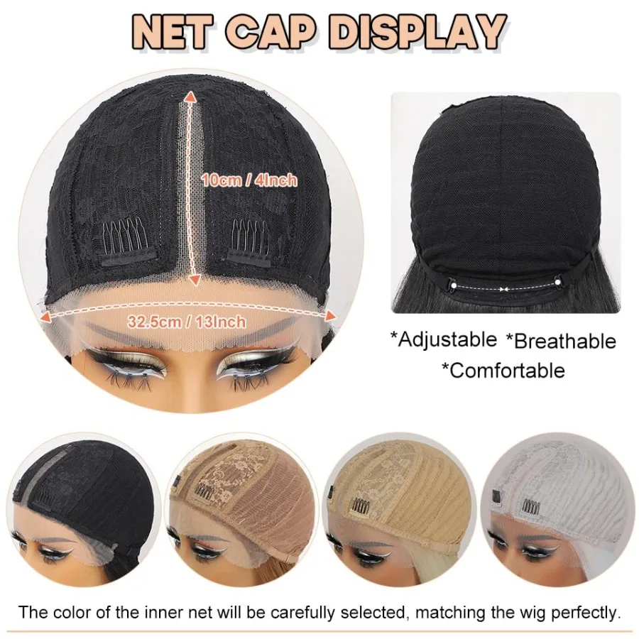 باروكة دانتيل مستقيمة 40 بوصة مع لون مختلط أسود ورمادي للنساء والفتيات ألياف مقاومة للحرارة طويلة للغاية بدون صمغ P