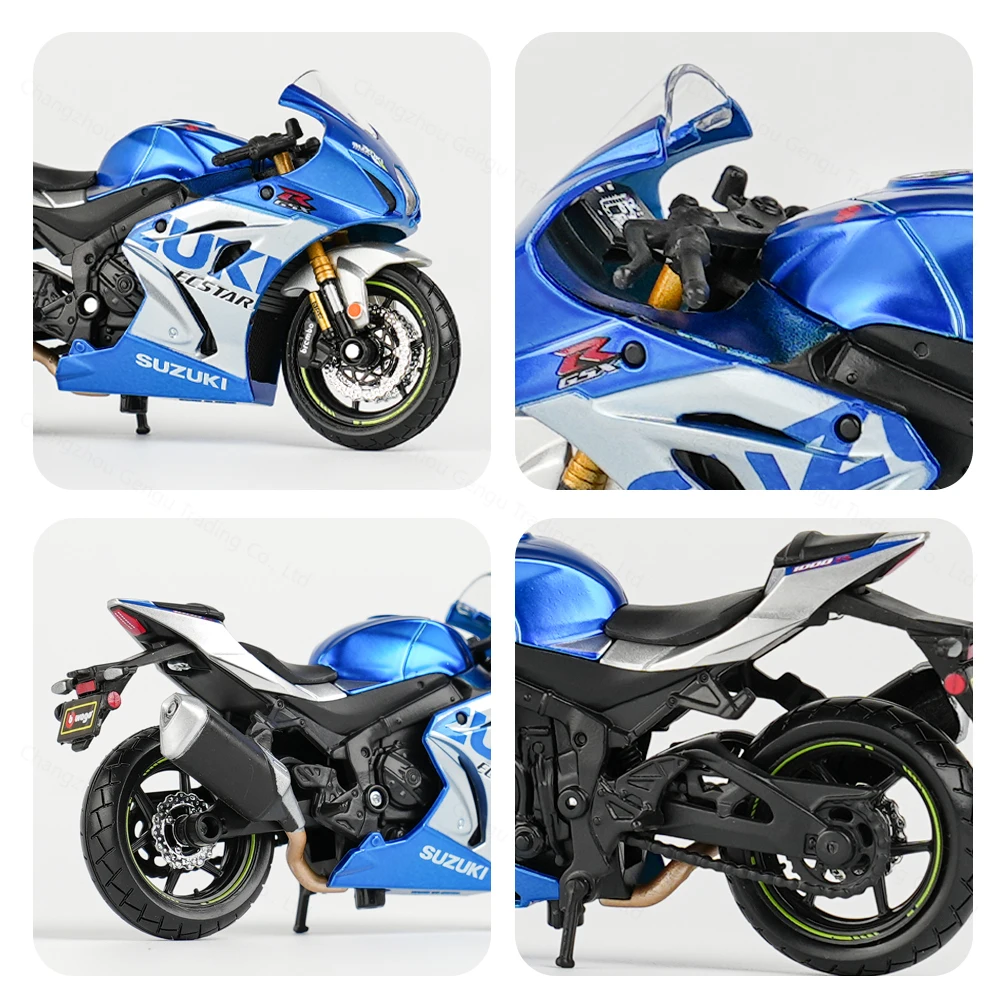 Bburago 1:18 2021 Suzuki GSX-R1000 R Static Die Cast Vehicles Collectible Motorcycle Model Toys