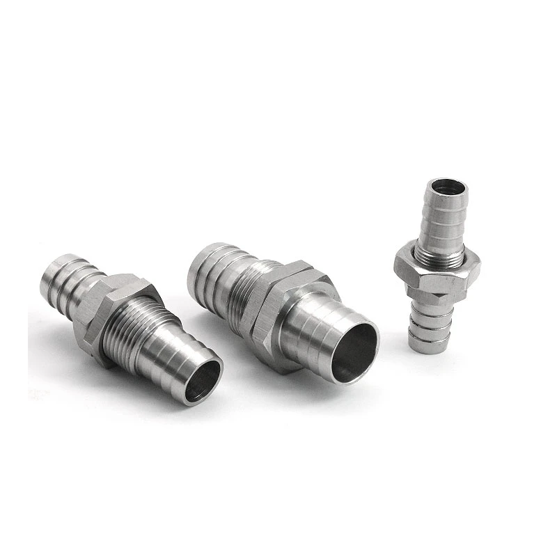 304 stainless steel Barb Bulkhead Fitting 3/4/6/8/10/12/14/16/19/20/25/32mm SS304 Equal Reducer Hose Tail Connector Water Gas