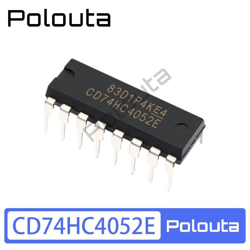 4Pcs CD74HC4052E PDIP-16 Single Channel Analog Multiplexer Chip Polouta