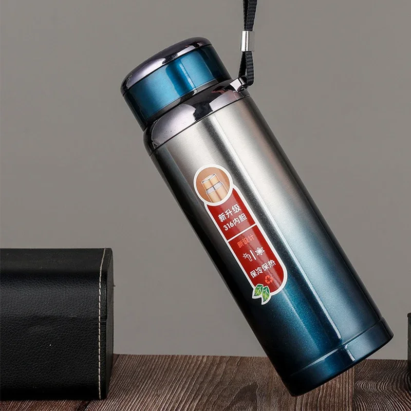 Portable Stainless Steel Thermal Cup LED Temperature Display Water Bottle Vacuum Flask Tea Filter Mug 600/800ml Thermos