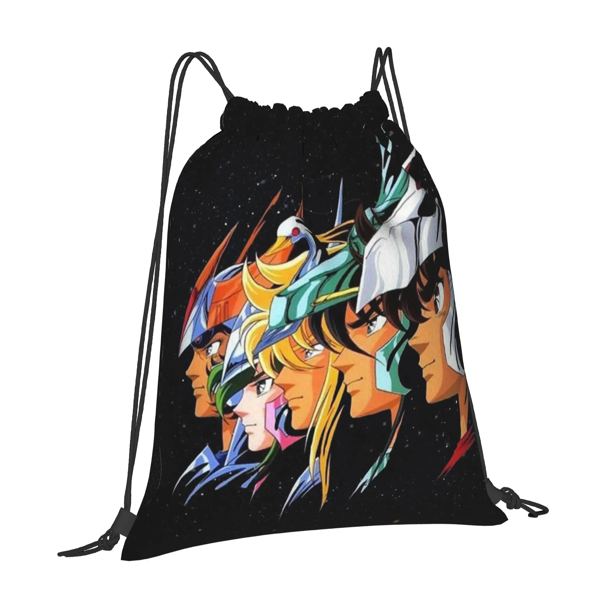 1 pc Zodiac Signs S-Saint SeiyaS Anime Print Drawstring Bags Men Women Storage Backpack Teenager Travel Bag