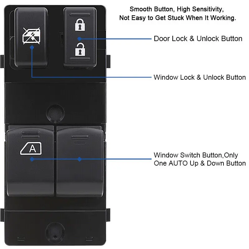 مفتاح التحكم الرئيسي في النافذة لسيارة نيسان فرونتير 2007-2017 25401-ZP50A فردي أ