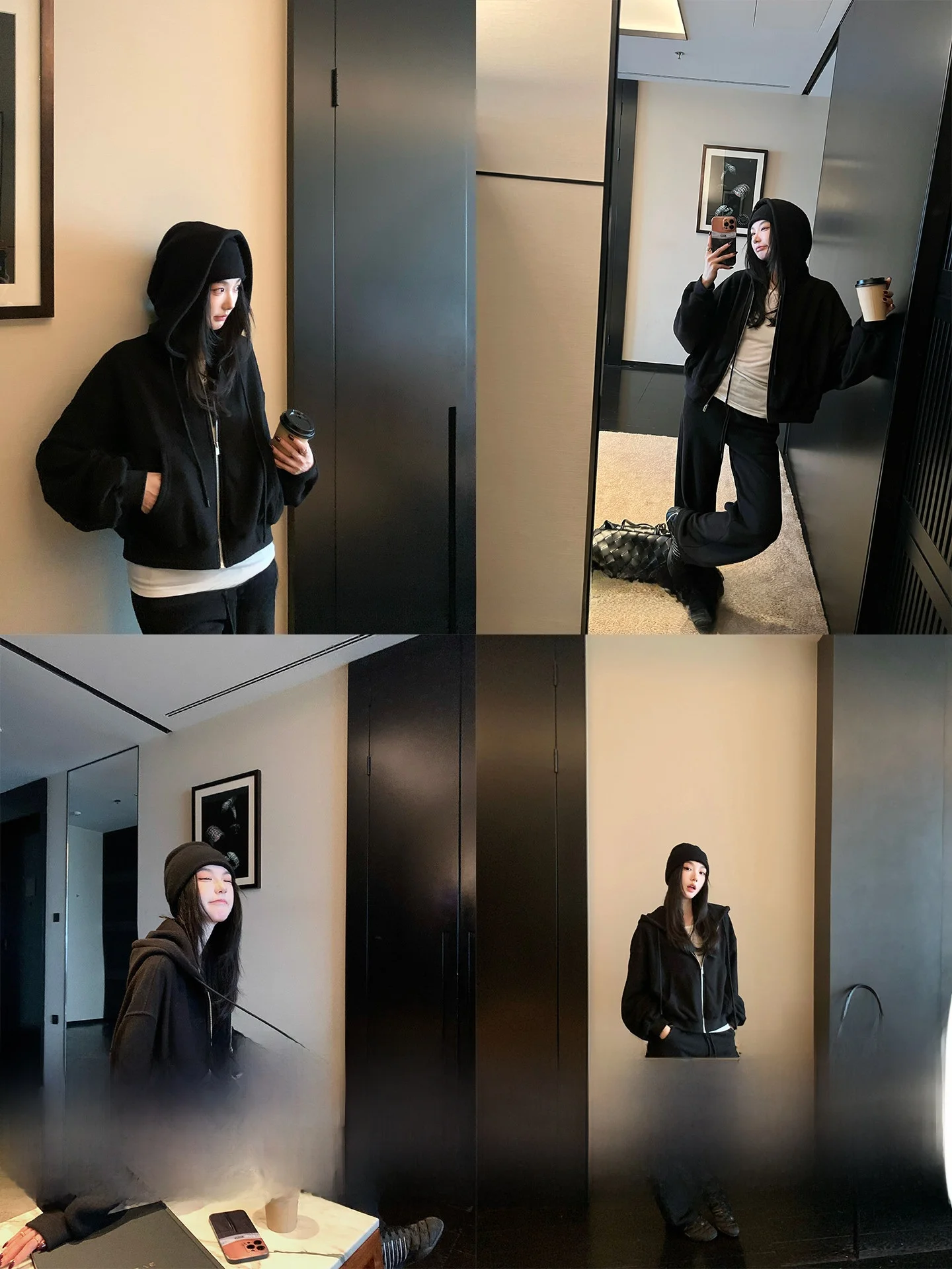 

Комплект для длительного отдыха: толстовка с капюшоном на флисовой подкладке и брюки, 100% полиэстер, стандартный крой, длинная молния, цветной.