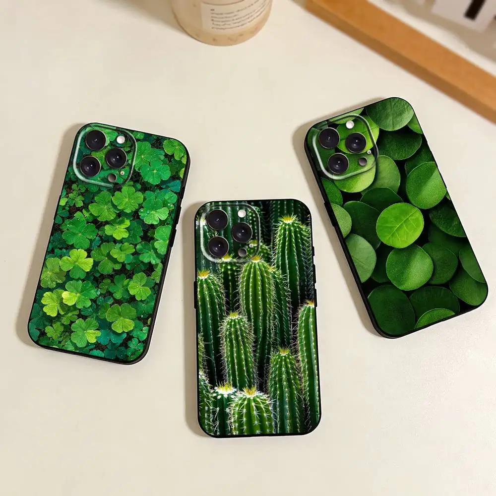 G-Green P-Plants    Phone Case For iPhone 17,16,15,14,13,12,11 Plus,Pro Max,XS,Soft Silicone Black Cover