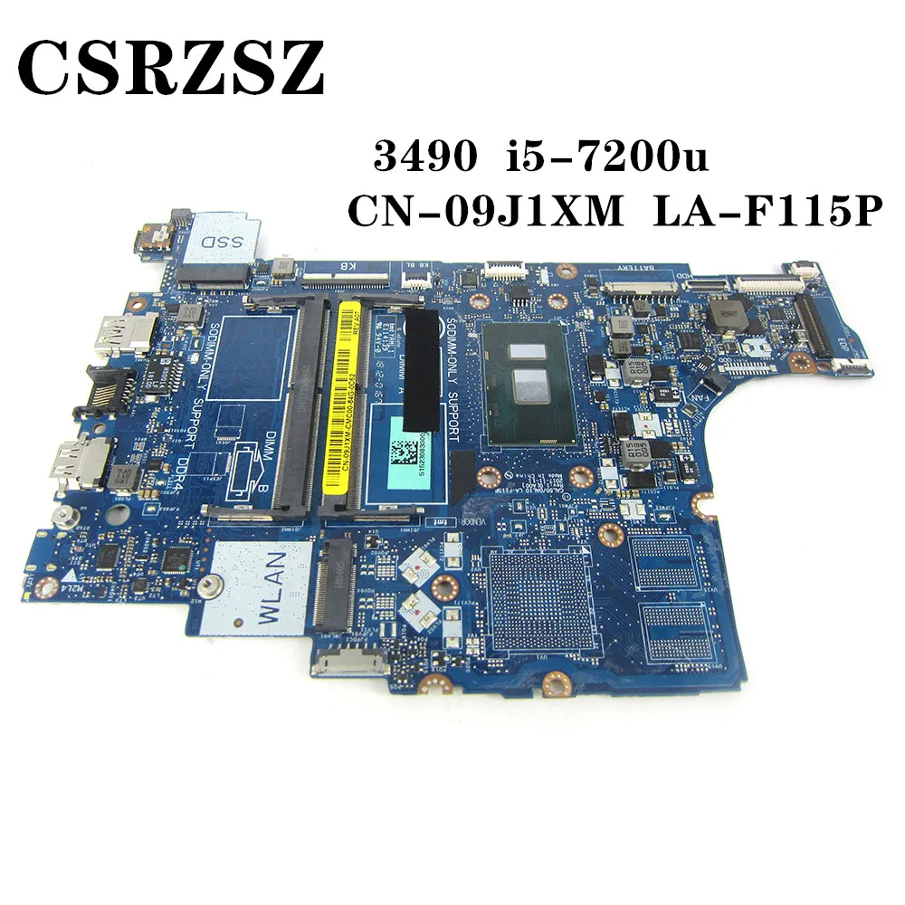 

CN-09J1XM 09J1XM 9JK1XM Mainboard For Dell inspiron 3490 Laptop motherboard LA-F115P i5-7200u CPU 100% Fully tested