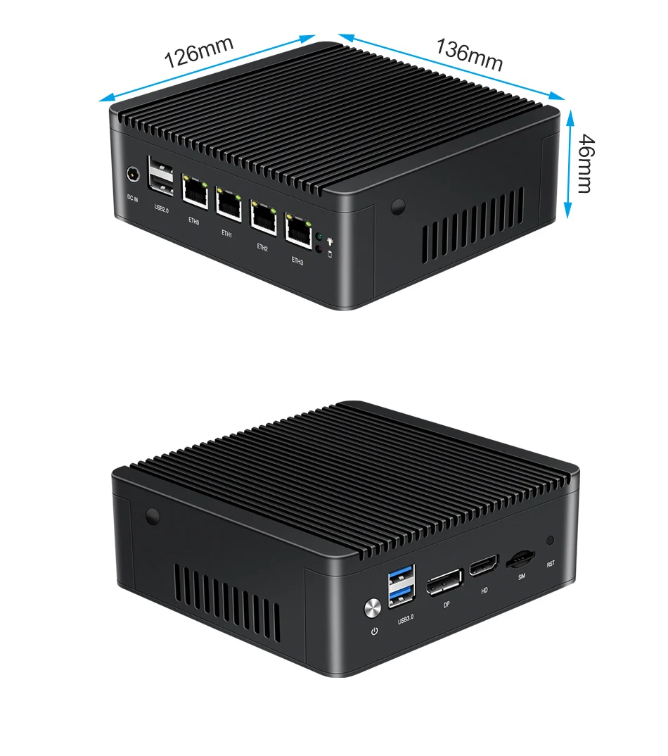 Imagem -06 - Mini pc X86 Router Celeron J4125 N4000 4x2.5g Ethernet Slot 4g Virtualização de Suporte Openwrt Pfsense Windows Linux