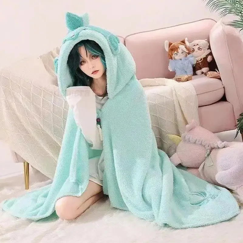 

asdh8@Genshin Impact Hoodie Blankets Tighnari Scaramouche Xiao Kaveh Kaeya Venti Hutao Lyney Fleece Cloak Cape Pajamas Women Cos