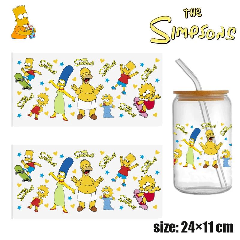 

Hot Animation Simpsons Series Transparent Water Bottle Waterproof Stickers 24×11cm DIY Decorative Are Torn and Pasted Cartoon