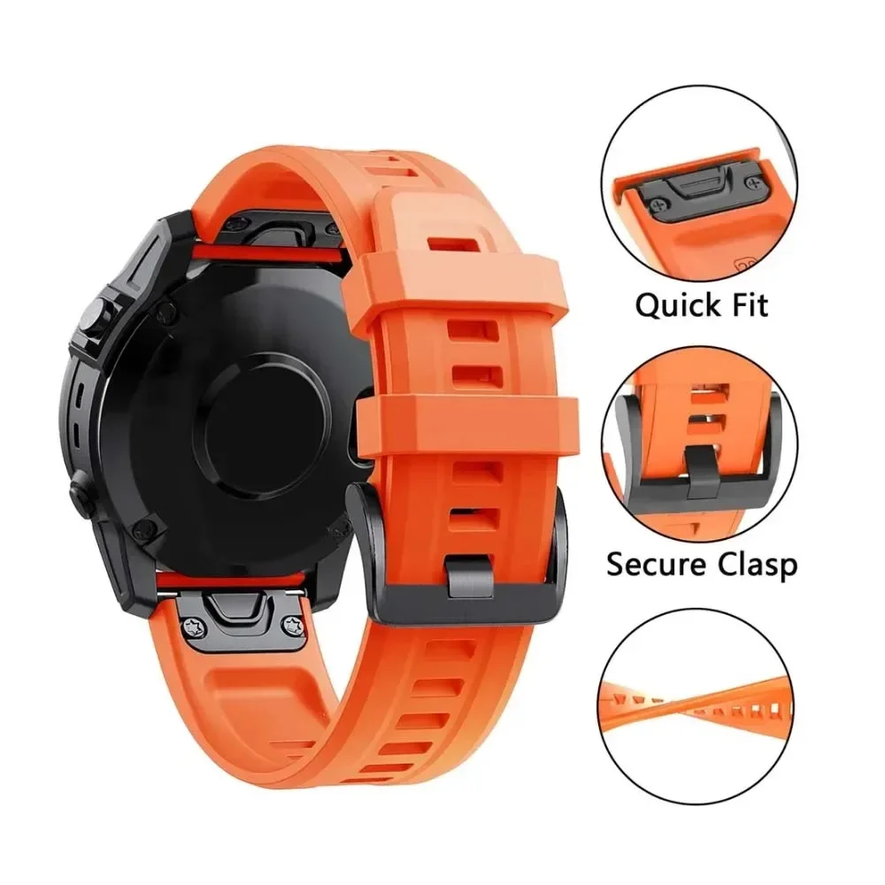 QuickFit Silicone Watch Strap For Garmin Instinct 2X 3 E Watchband 26mm 22mm For Garmin Fenix 6X 6 Pro 5X 5 Plus 7X 7 Bracelet