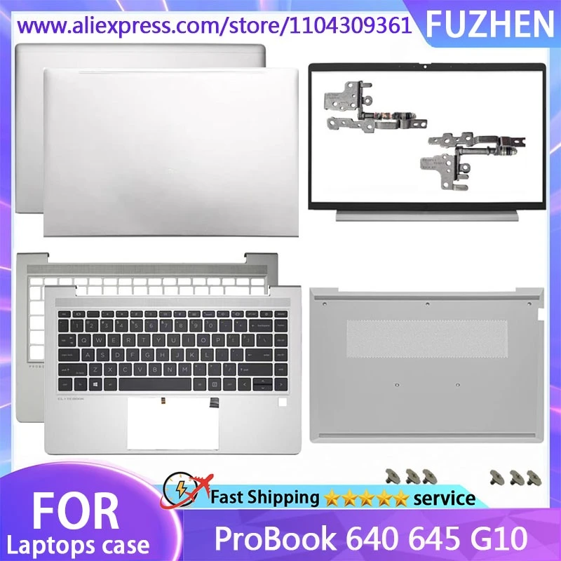 New For ProBook 640 G10 645 G10 LCD Back Cover Front Frame Bezel Palmrest Lower Bottom Case Rear Lid Top Case  Keyboard Silver