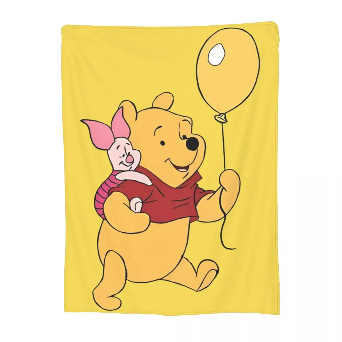 Cute Pooh Bear And Piglet Blanket Winnie The Pooh Fuzzy Novelty Breathable Throw Blanket for Chair Covering Sofa All Season